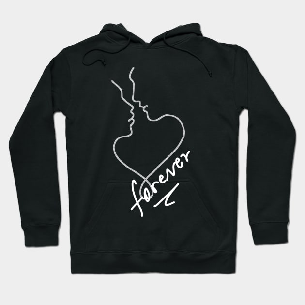 Love a woman forever single line drawing Hoodie by Dess